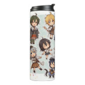 Chibi Anime Characters Sticker Set Thermosbeker (Gedraaid links)