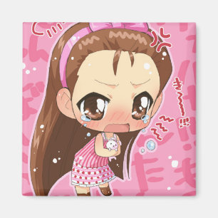 Chibi Anime Girl Button 2 Magneet