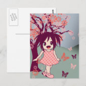 Chibi Anime Manga Cute Japanese Girl Briefkaart (Voorkant / Achterkant)