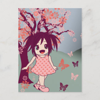 Chibi Anime Manga Cute Japanese Girl Briefkaart