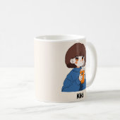 Chibi anime meisje drink koffie Mok (Voorkant rechts)