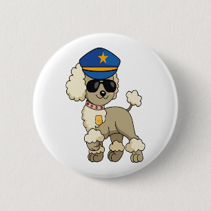 Chibi Anime Politie Poedel Hond Ronde Button 5,7 Cm