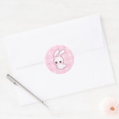 Chibi Anime Roze Paashaas Konijn Ronde Sticker (Envelop)