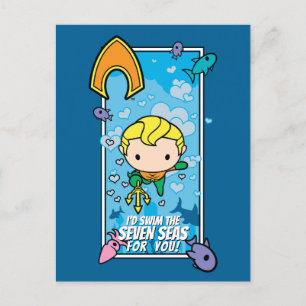 Chibi Aquaman - Ik zal de zeven Zeeen draaien Feestdagenkaart