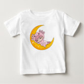 Chibi Axolotl Dormant Lune T-Shirt pour Bébé (Devant)
