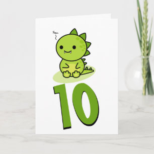 Chibi baby groene draak kaart