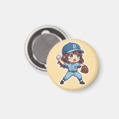 Chibi Baseball 2026 Editie - Pitcher Stride Magneet (Voorkant / Achterkant)
