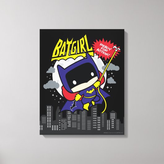 Chibi Batgirl klaar voor actie Canvas Afdruk (Voorkant)