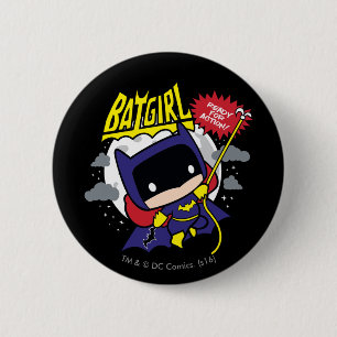 Chibi Batgirl klaar voor actie Ronde Button 5,7 Cm