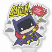 Chibi Batgirl klaar voor actie Sticker (Voorkant)
