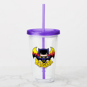 Chibi Batgirl met Gotham Skyline en Logo Acryl Drinkbeker