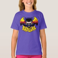 Chibi Batgirl met Gotham Skyline en Logo