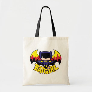 Chibi Batgirl met Gotham Skyline en Logo Tote Bag