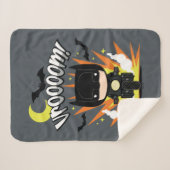 Chibi Batman Batcycle Sherpa Deken (Voorkant (horizontaal))