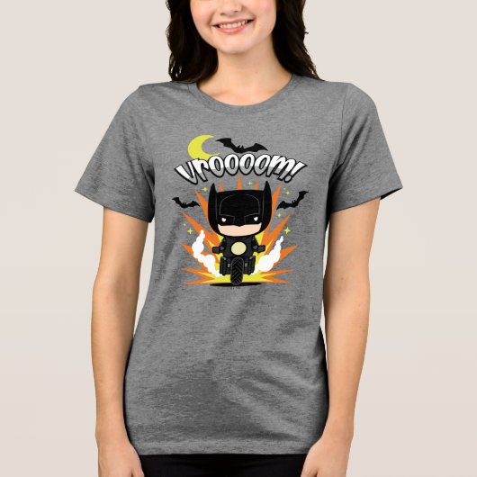 Chibi Batman Batcycle Tri-Blend Shirt (Voorkant)