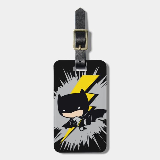 Chibi Batman Bliksem Kick Bagagelabel (Voorkant verticaal)