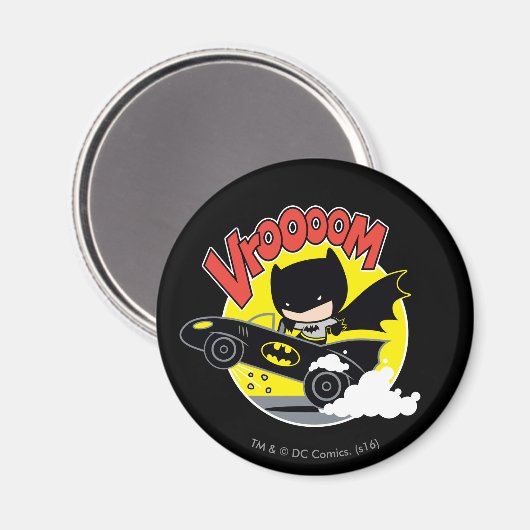 Chibi Batman in Batmobile Magneet (Voorkant / Achterkant)