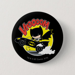 Chibi Batman in Batmobile Ronde Button 5,7 Cm