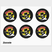 Chibi Batman in Batmobile Ronde Sticker (Vel)