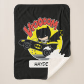 Chibi Batman in Batmobile Sherpa Deken (Voorkant)