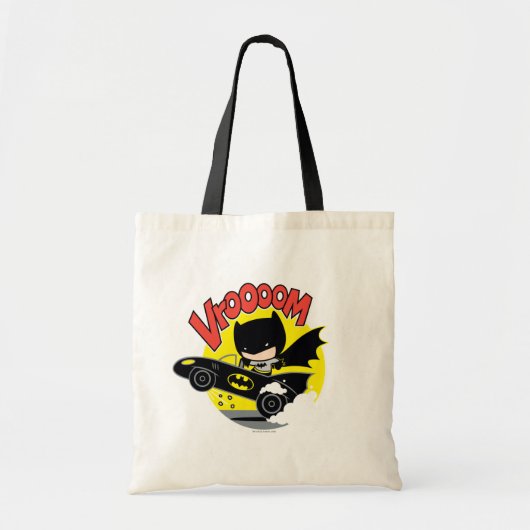 Chibi Batman in Batmobile Tote Bag (Voorkant)