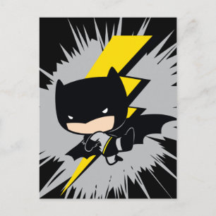 Chibi Batman Lightning Kick Briefkaart