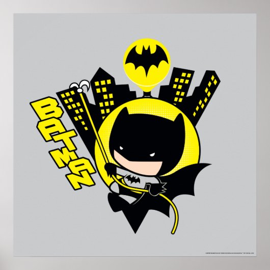 Chibi Batman Scaling the City Poster (Voorkant)