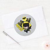 Chibi Batman Scaling the City Ronde Sticker (Envelop)