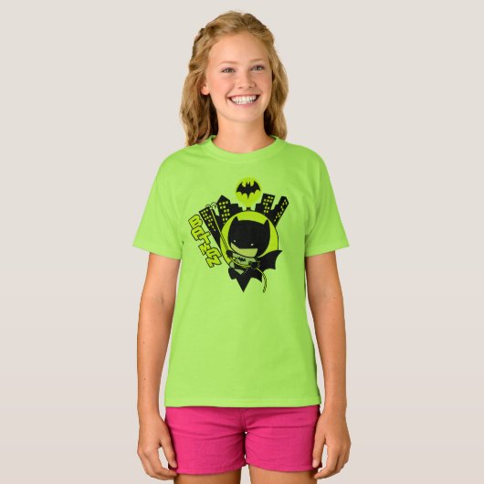 Chibi Batman Scaling the City T-shirt (Voorkant volledig)