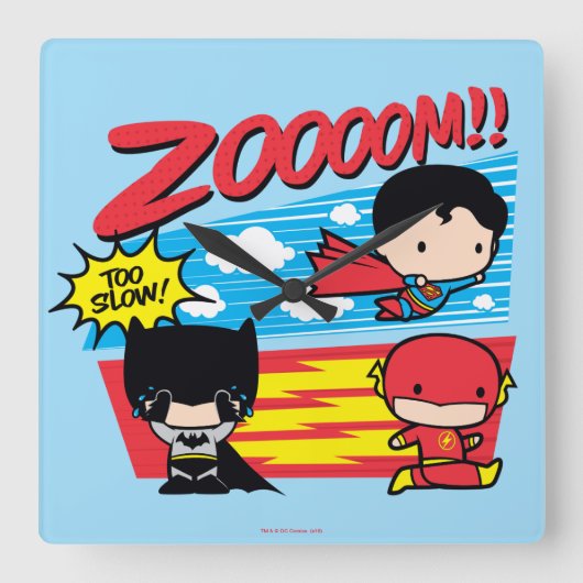 Chibi Batman te traag! Vierkante Klok (Voorkant)