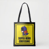 Chibi Batoman Super Hero Crossing Sign Draagtas (Voorkant)