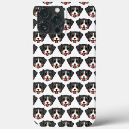 Chibi Bernese patern - tekenfilmhondstijl iPhone 13 Pro Max Hoesje