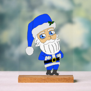 Chibi Blue Suit Santa Acryl Bord