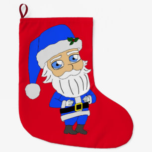 Chibi Blue Suit Santa Grote Kerstsok