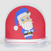 Chibi Blue Suit Santa Sneeuwbol (Achterkant)