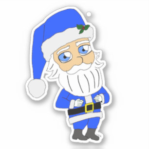 Chibi Blue Suit Santa Sticker