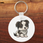 Chibi Border Collie Sleutelhanger (Voorkant)