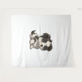 Chibi Border Collie Wandkleed (Voorkant (horizontaal))