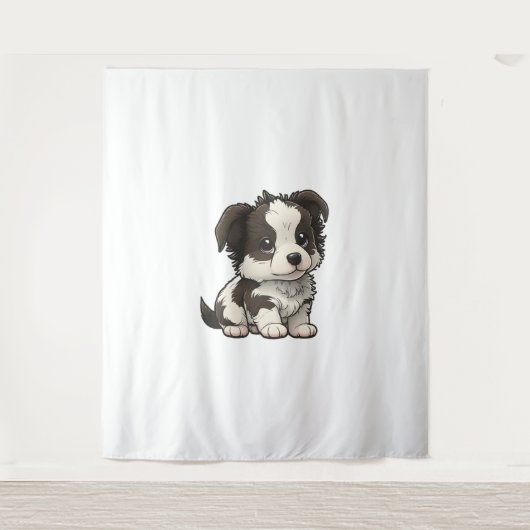 Chibi Border Collie Wandkleed (Voorkant)