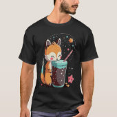 Chibi Bubble Tea Fox Boba Tea T-shirt (Voorkant)