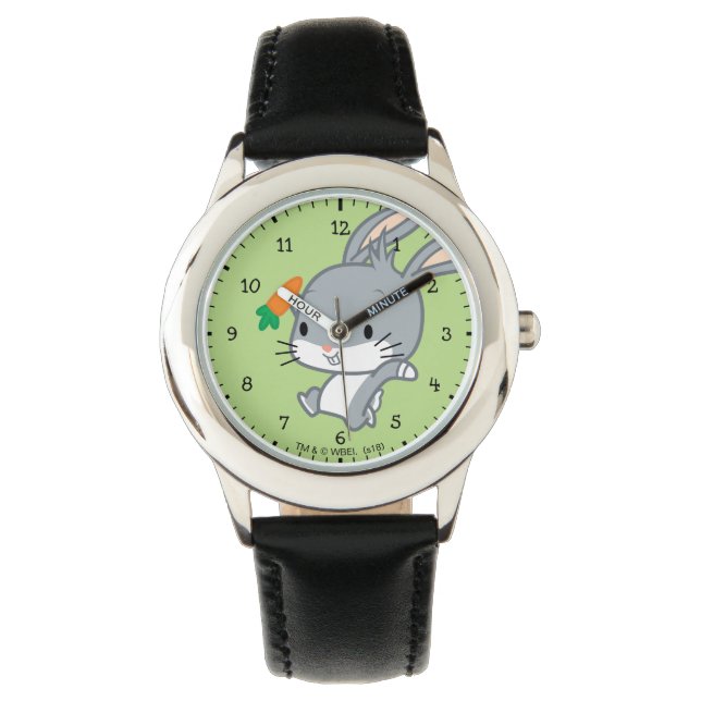 Chibi BUGS BUNNY™ met wortel Horloge (Voorkant)