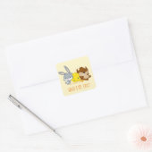 Chibi BUGS BUNNY™, TWEETY™ & TAZ™ Vierkante Sticker (Envelop)