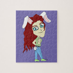 Chibi Bunnygirl die een duim omhoog geeft Legpuzzel