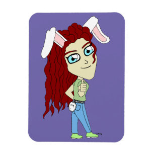 Chibi Bunnygirl giving a thumbs up Magneet