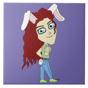 Chibi Bunnygirl giving a thumbs up Tegeltje