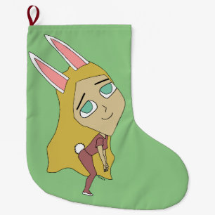 chibi bunnygirl grote kerstsok