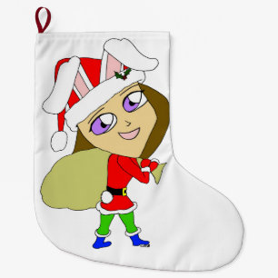 chibi bunnygirl grote kerstsok