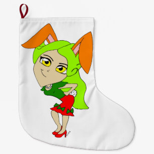 chibi bunnygirl grote kerstsok