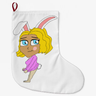 chibi bunnygirl grote kerstsok