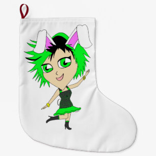 chibi bunnygirl grote kerstsok